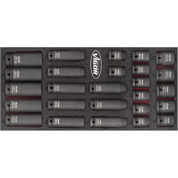 Vigor Krafthylsor, sats V5602, Universal VIGOR