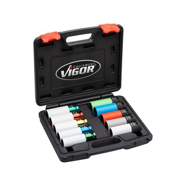 Vigor Krafthylsor, sats V6312/10, Universal VIGOR