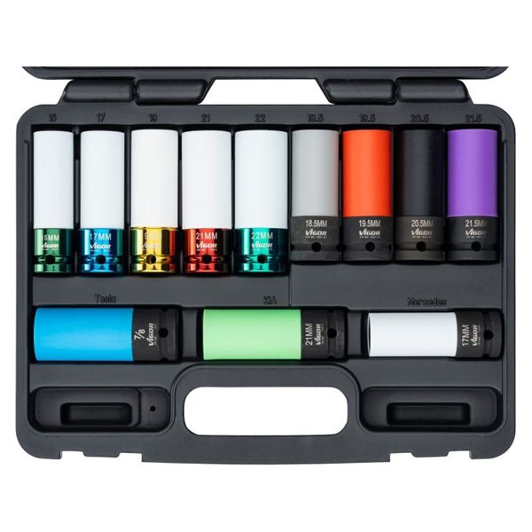 Vigor Krafthylsor, sats V6312/12, Universal VIGOR