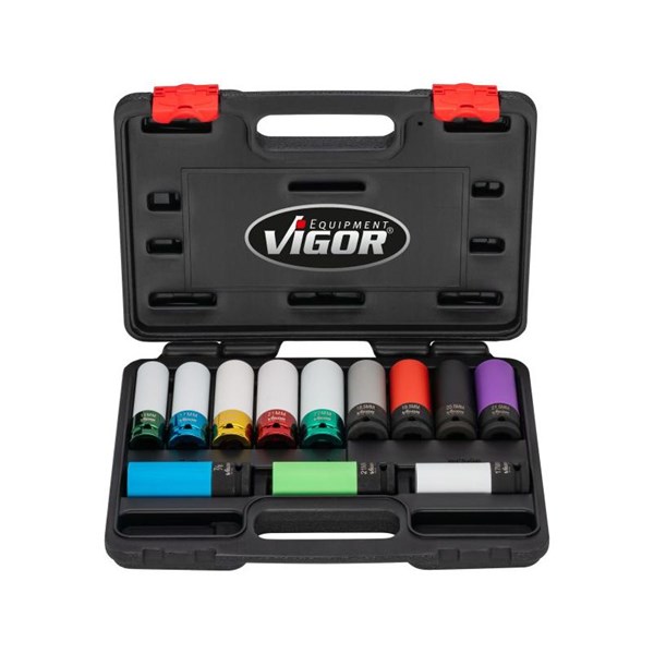 Vigor Krafthylsor, sats V6312/12, Universal VIGOR