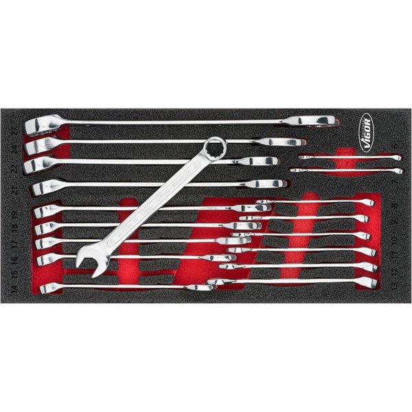 Vigor Blocknyckelsats 18 delar V6723, Universal VIGOR