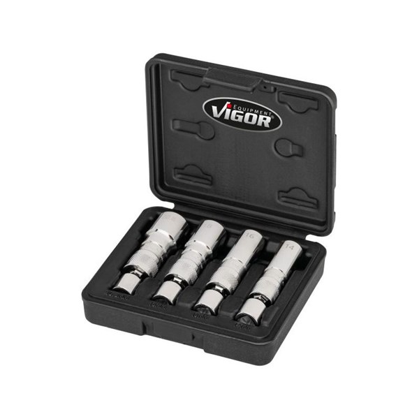 Vigor Hylsnyckelsats, tändstift V7002/4, Universal Vigor V7002/4 VIGOR Vigor Hylsnyckelsats, tändstift V7002/4, Universal Vigor V7002/4 VIGOR