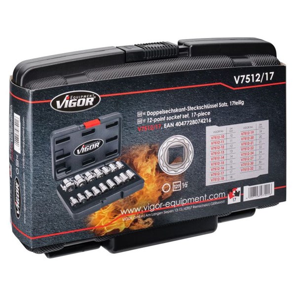 Vigor Hylsnyckelsats V7512/17, Universal Vigor V7512/17 VIGOR Vigor Hylsnyckelsats V7512/17, Universal Vigor V7512/17 VIGOR