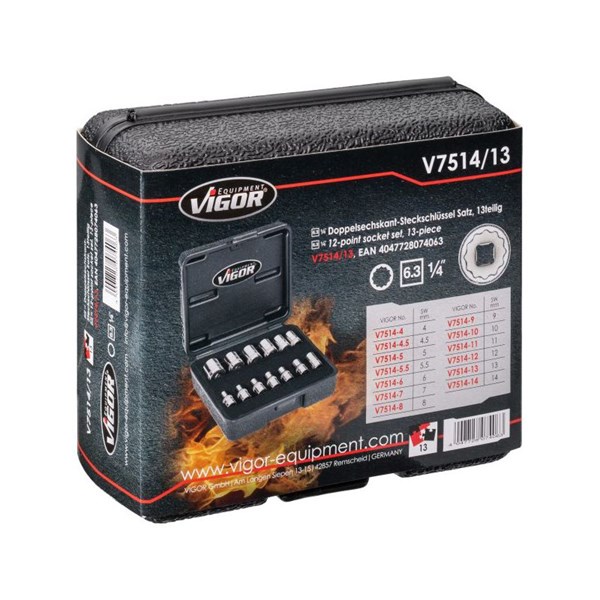 Vigor Hylsnyckelsats V7514/13, Universal Vigor V7514/13 VIGOR