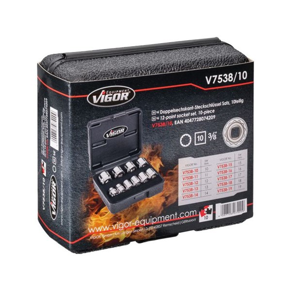 Vigor Hylsnyckelsats V7538/10, Universal Vigor V7538/10 VIGOR Vigor Hylsnyckelsats V7538/10, Universal Vigor V7538/10 VIGOR