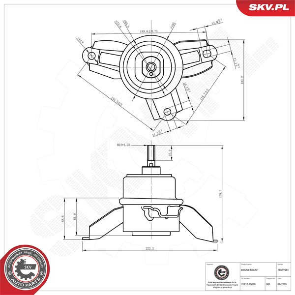 Motorkudde, Höger Esen skv 75SKV281 ESEN SKV