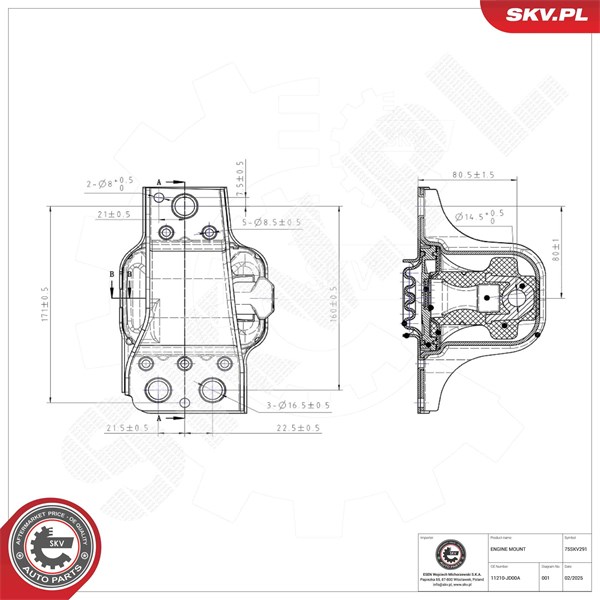 Motorkudde, Höger fram Esen skv 75SKV291 ESEN SKV