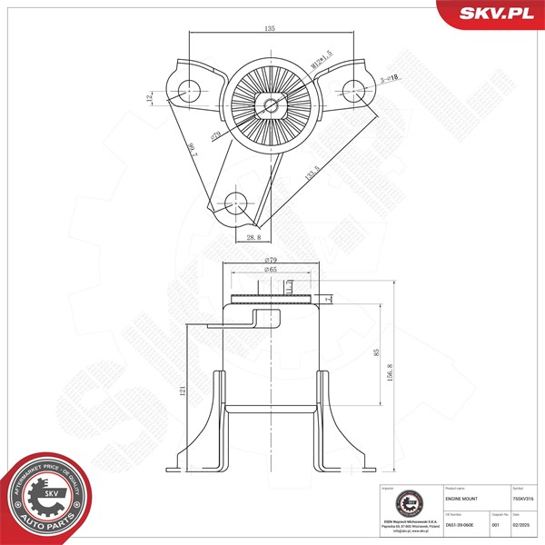 Motorkudde, Höger fram Esen skv 75SKV316 ESEN SKV