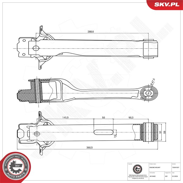 Motorkudde, Bak Esen skv 75SKV337 ESEN SKV