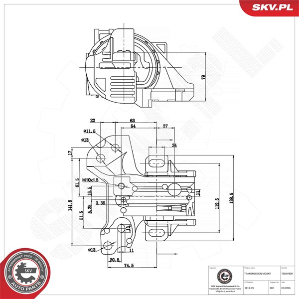 Bussning, automatväxellåda, Fram Esen skv 75SKV809 ESEN SKV