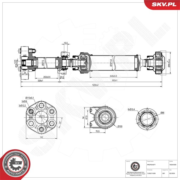 Drivaxel, Bakaxel, Bak Esen skv 76SKV039 ESEN SKV