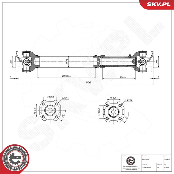 Drivaxel, Framaxel Esen skv 76SKV159 ESEN SKV