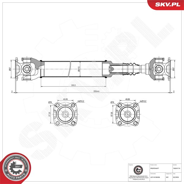 Drivaxel, Framaxel Esen skv 76SKV174 ESEN SKV