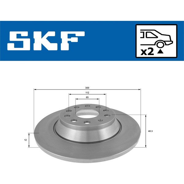 Bromsskiva Solid, Bakaxel Skf VKBD 90075 S2 SKF Bromsskiva Solid, Bakaxel Skf VKBD 90075 S2 SKF
