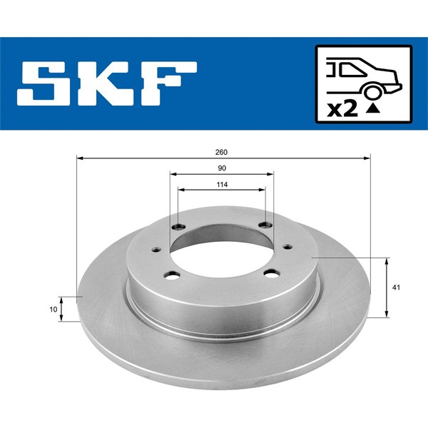 Bromsskiva Solid, Bakaxel Skf VKBD 90201 S2 SKF Bromsskiva Solid, Bakaxel Skf VKBD 90201 S2 SKF