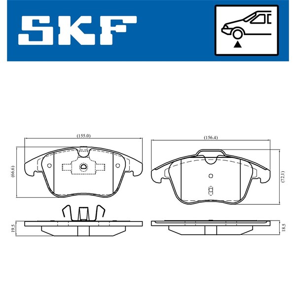 Bromsbeläggsats, Framaxel Skf VKBP 80049 SKF Bromsbeläggsats, Framaxel Skf VKBP 80049 SKF