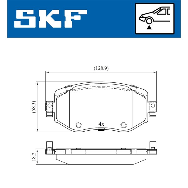 Bromsbeläggsats, Framaxel Skf VKBP 80083 SKF Bromsbeläggsats, Framaxel Skf VKBP 80083 SKF