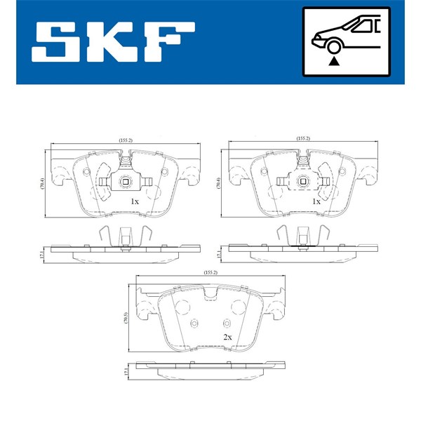 Bromsbeläggsats, Framaxel Skf VKBP 80194 SKF