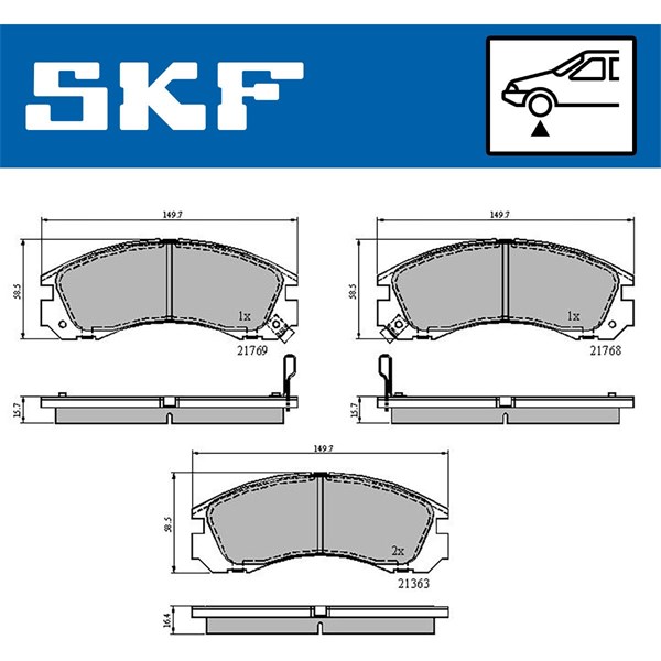 Bromsbeläggsats, Framaxel Skf VKBP 80230 A SKF