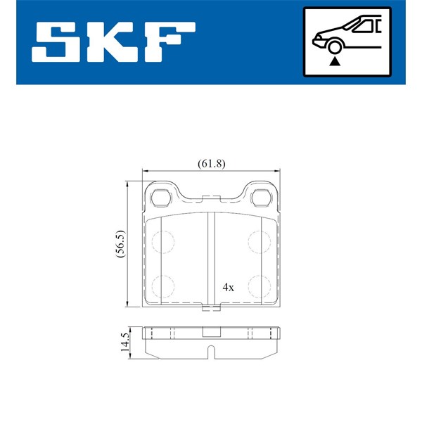 Bromsbeläggsats, Bakaxel, Framaxel Skf VKBP 80248 SKF Bromsbeläggsats, Bakaxel, Framaxel Skf VKBP 80248 SKF