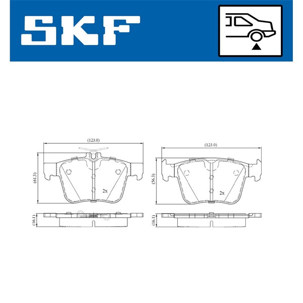 Bromsbeläggsats, Bakaxel, Framaxel Skf VKBP 90013 SKF