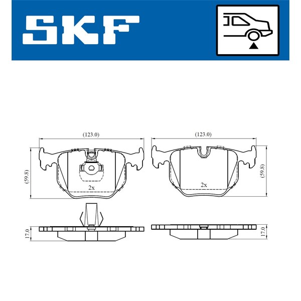 Bromsbeläggsats, Bakaxel Skf VKBP 90279 SKF
