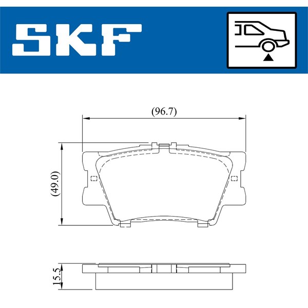 Bromsbeläggsats, Bakaxel Skf VKBP 90307 SKF Bromsbeläggsats, Bakaxel Skf VKBP 90307 SKF
