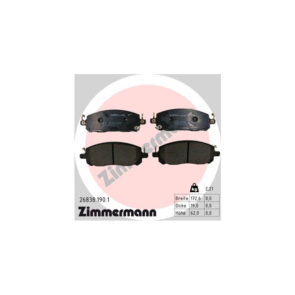 Bromsbeläggsats, Framaxel Zimmermann 26838.190.1 ZIMMERMANN