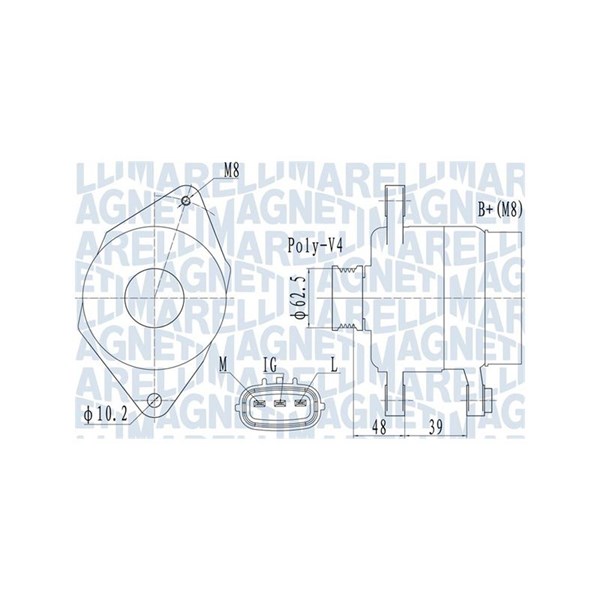 Generator 14V 90A Magneti marelli 063731517010 MAGNETI MARELLI Generator 14V 90A Magneti marelli 063731517010 MAGNETI MARELLI