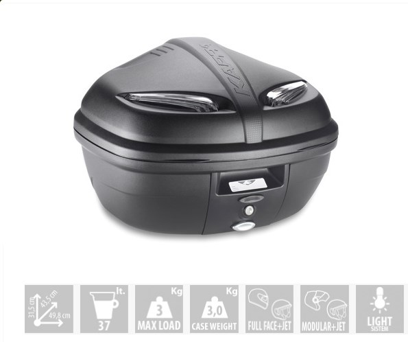 MC toppbox Kappa Monolock svart 37L, Universal