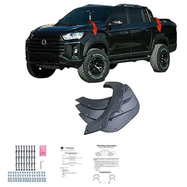 Stänkskärmsbreddare Set SsangYong Musso Grand 2018-2020 Oneway OW OneWay Stänkskärmsbreddare Set SsangYong Musso Grand 2018-2020 Oneway OW OneWay