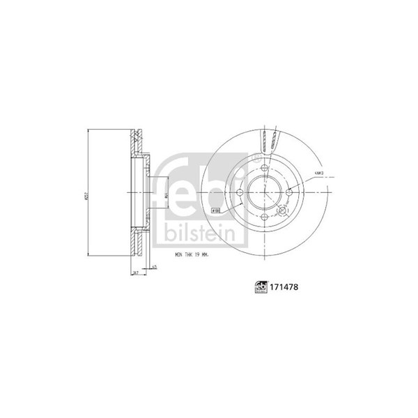 Bromsskiva Ventilerad, Framaxel Febi bilstein 171478 FEBI BILSTEIN Bromsskiva Ventilerad, Framaxel Febi bilstein 171478 FEBI BILSTEIN