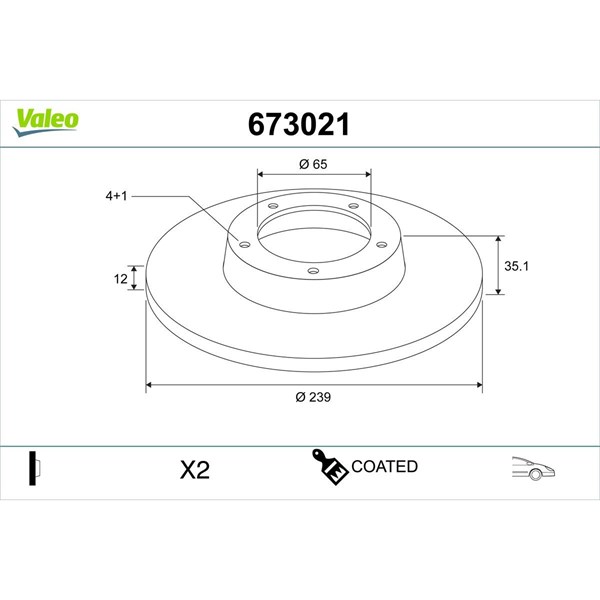 Bromsskiva Solid, Framaxel Valeo 673021 VALEO Bromsskiva Solid, Framaxel Valeo 673021 VALEO