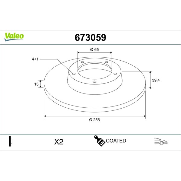 Bromsskiva Solid, Framaxel Valeo 673059 VALEO Bromsskiva Solid, Framaxel Valeo 673059 VALEO