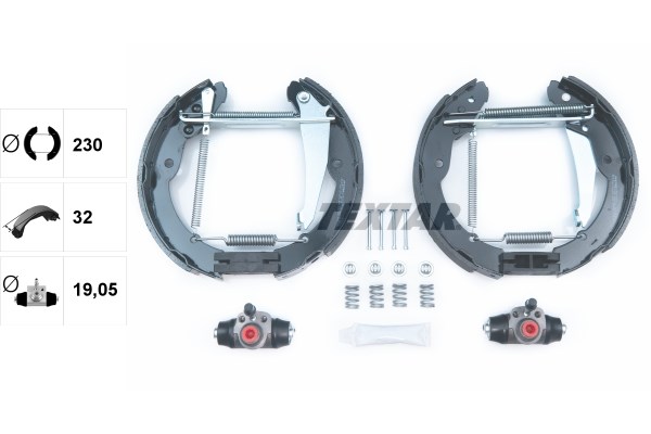 Bromsbackar, sats, Bakaxel Textar 84052400 TEXTAR