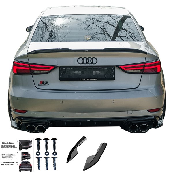 Bakre stötfångarskjol (Hörn) Audi A3 (8V) Sedan FL 16-20 Oneway O OneWay Bakre stötfångarskjol (Hörn) Audi A3 (8V) Sedan FL 16-20 Oneway O OneWay