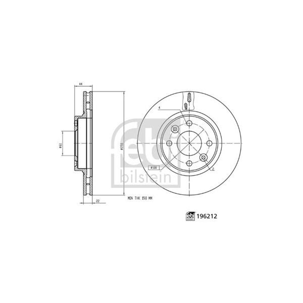 Bromsskiva Ventilerad, Framaxel Febi bilstein 196212 FEBI BILSTEIN Bromsskiva Ventilerad, Framaxel Febi bilstein 196212 FEBI BILSTEIN