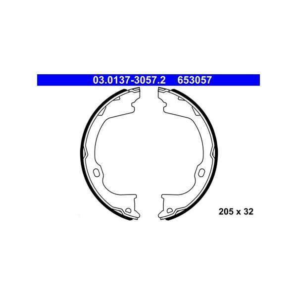 Bromsbackar, sats, parkeringsbroms, Bakaxel Ate 03.0137-3057.2 ATE