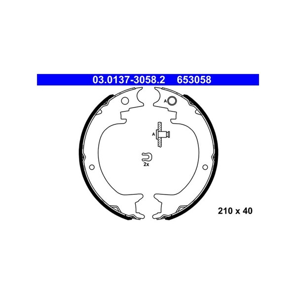 Bromsbackar, sats, parkeringsbroms, Bakaxel Ate 03.0137-3058.2 ATE