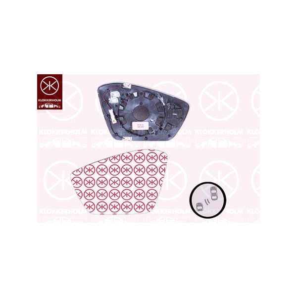 Backspegelglass, Vänster Klokkerholm 75271065A1 KLOKKERHOLM