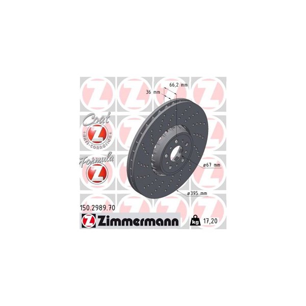 Bromsskiva, framaxel vänster Zimmermann 150.2989.70 ZIMMERMANN