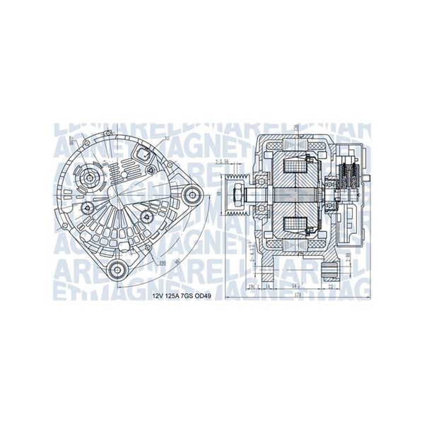 Generator 12V 125A Magneti marelli 063732058010 MAGNETI MARELLI