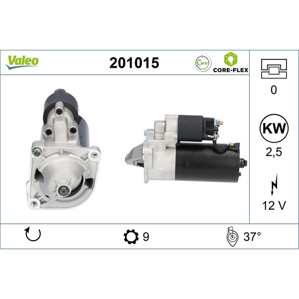 Startmotor 12V Valeo 201015 VALEO