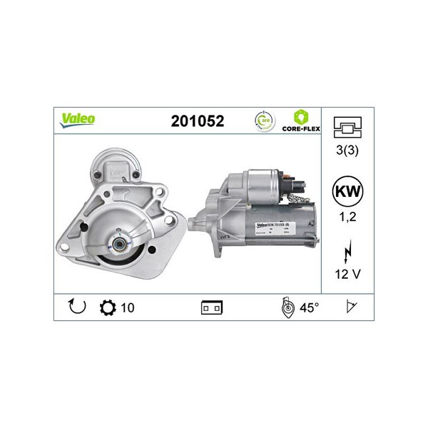 Startmotor 12V Valeo 201052 VALEO