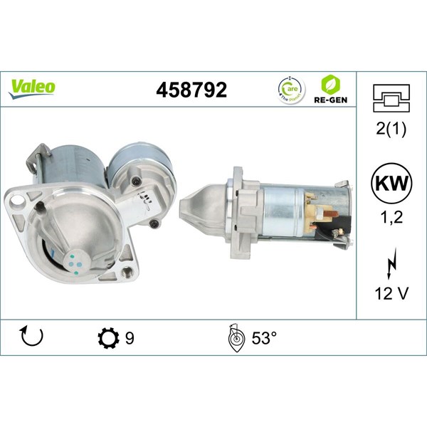 Startmotor 12V Valeo 458792 VALEO