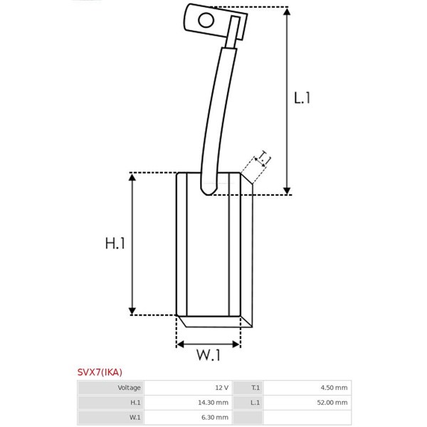 Kolborste, generator 12V As-pl SVX7(IKA) AS-PL