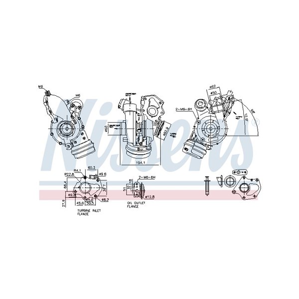 Turbo, Fram, Bak, Upptill, Nedre Nissens 93856 NISSENS