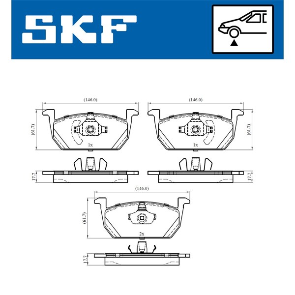 Bromsbeläggsats, Framaxel Skf VKBP 80541 SKF