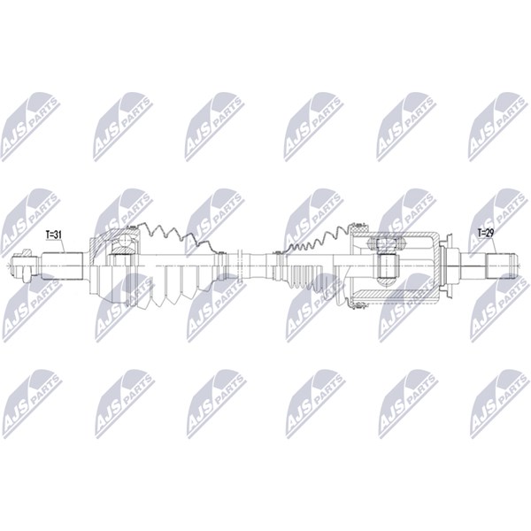 Drivaxel, framaxel vänster Nty NPW-LR-048 NTY