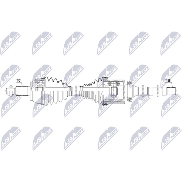 Drivaxel, framaxel höger Nty NPW-LR-052 NTY Drivaxel, framaxel höger Nty NPW-LR-052 NTY
